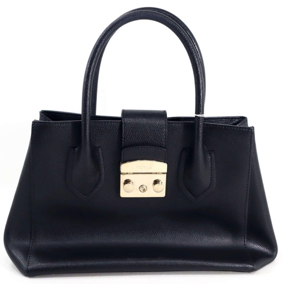 Furla Black Leather Metropolis Tote (excellent condition)
